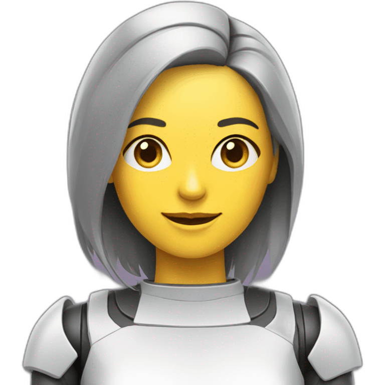 Marketer mujer robot emoji