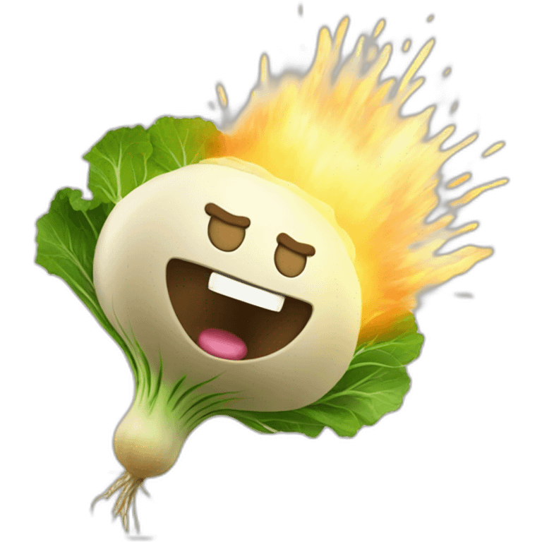 Animated exploding turnip emoji