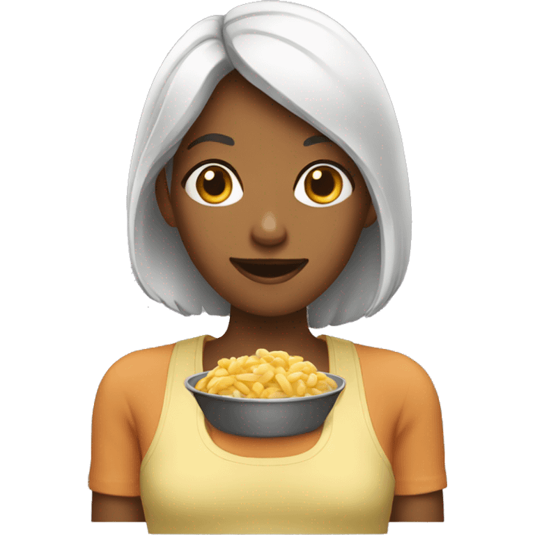 Fille qui fait que manger emoji