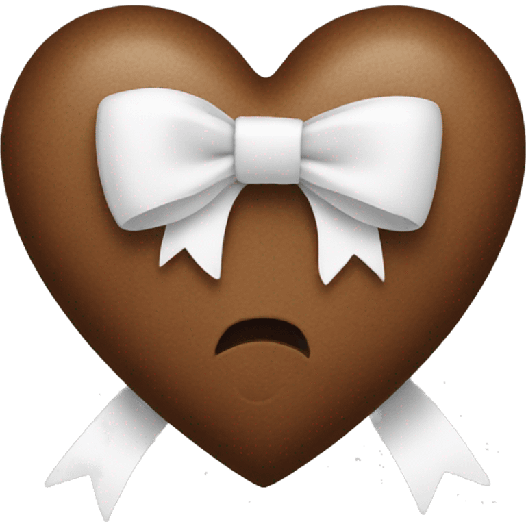 brown heart with white bow emoji