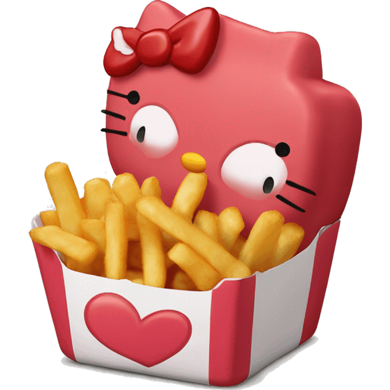 Hello kitty chicken nuggets with French fries emoji