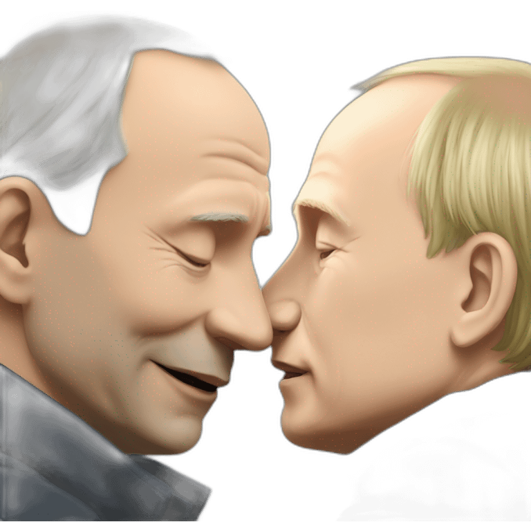 lepen giving a kiss to putin emoji