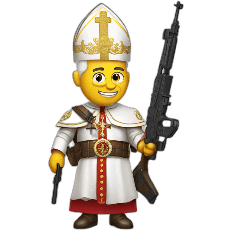 Pope with a Kalashnikov emoji