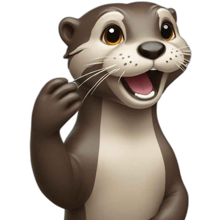 otter waving hi emoji