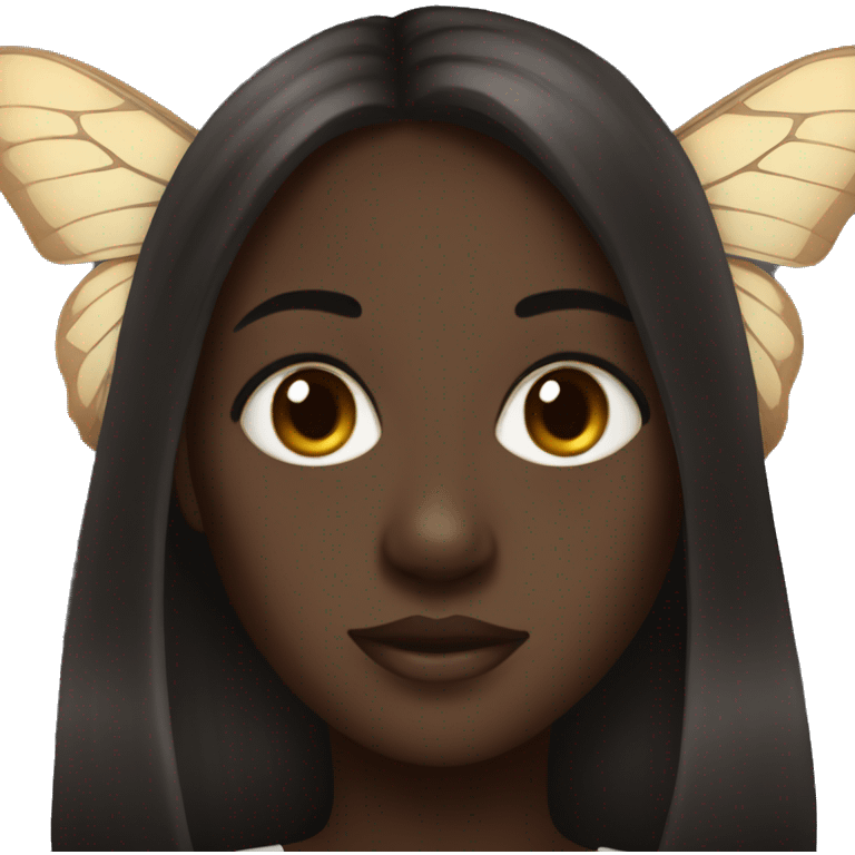 dark skin girl big moth emoji