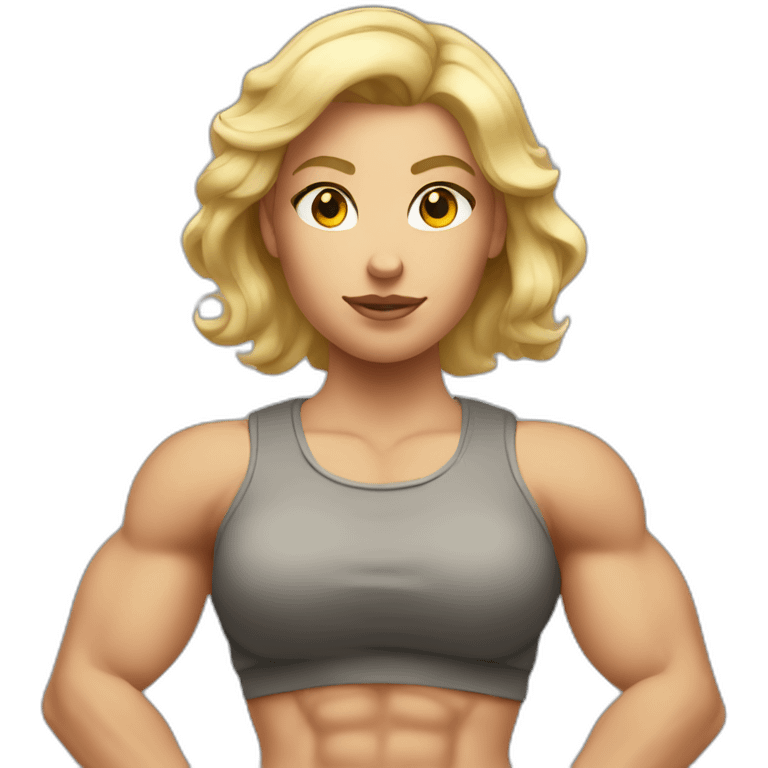 Strong muscle arm blonde girl emoji