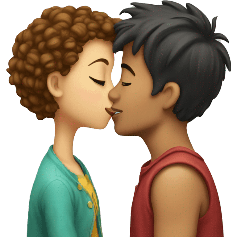 boy kiss girl emoji