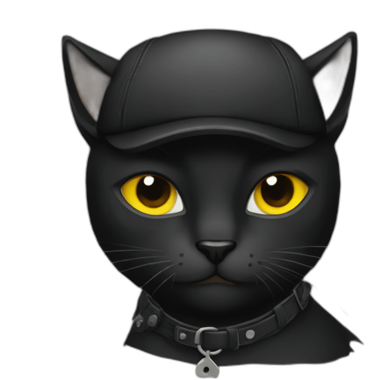 Black cat anarchist emoji