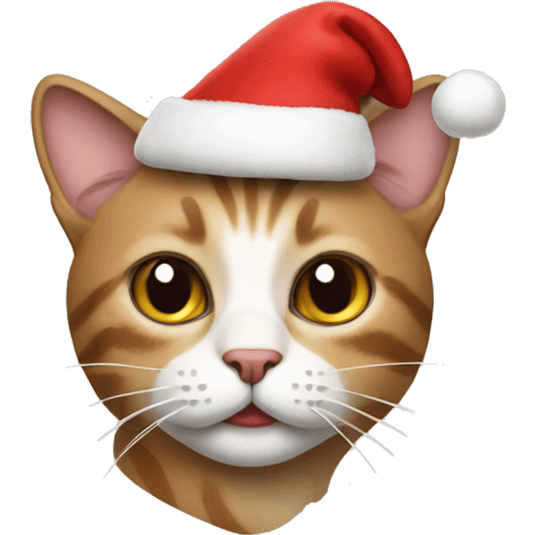 Cat with Christmas hat emoji