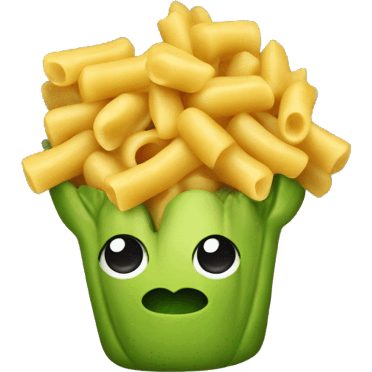 macaroni with broccoli and chicken emoji