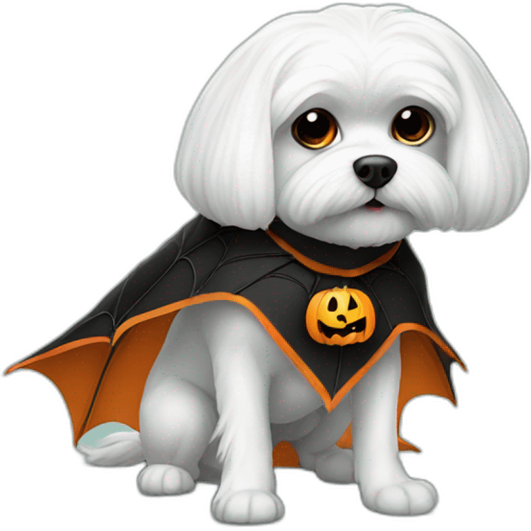 maltese in spider halloween costume sit emoji