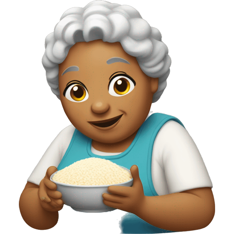 Dominican grandma eating rice  emoji