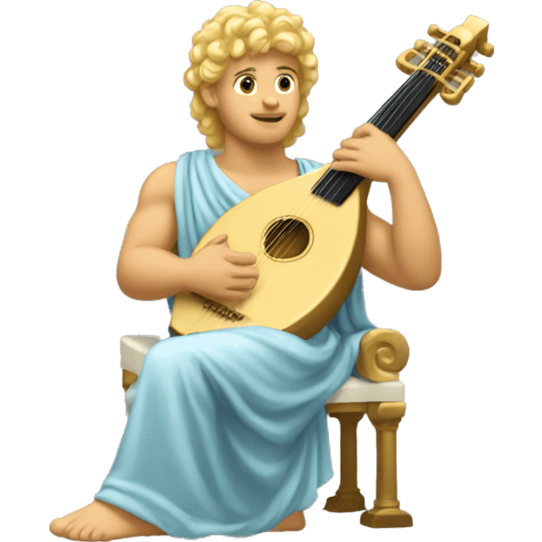 Apollo god. Holding a lyre with Blonde hair emoji