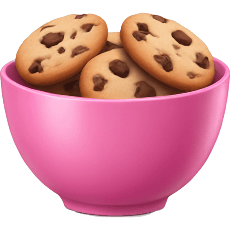 Cookies in a pink bowl emoji