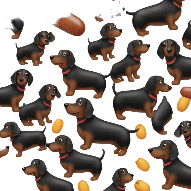 black and brown sausage dog emoji