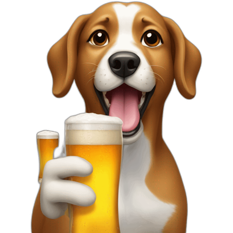 dog drinking beer emoji