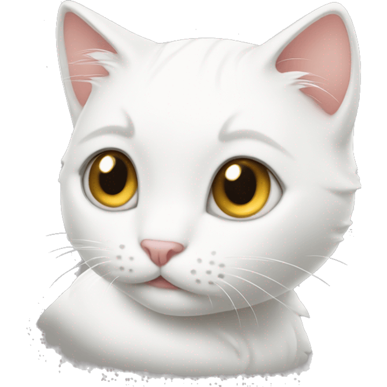 white cute kitty emoji