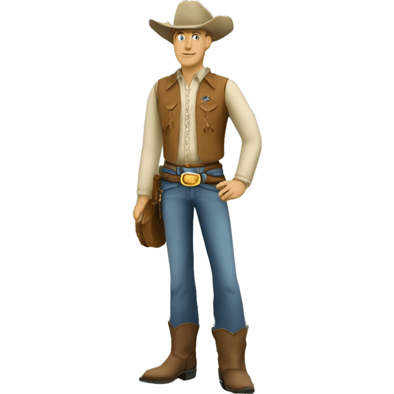 Caucasian man with cowboy boots and cowboy hat holding flowers  emoji