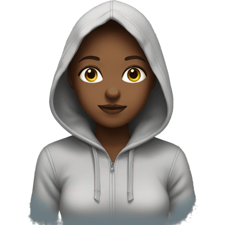 Girl wearing hoodie emoji