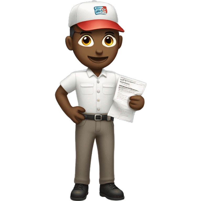 small full-body mailman holding a flyer  emoji