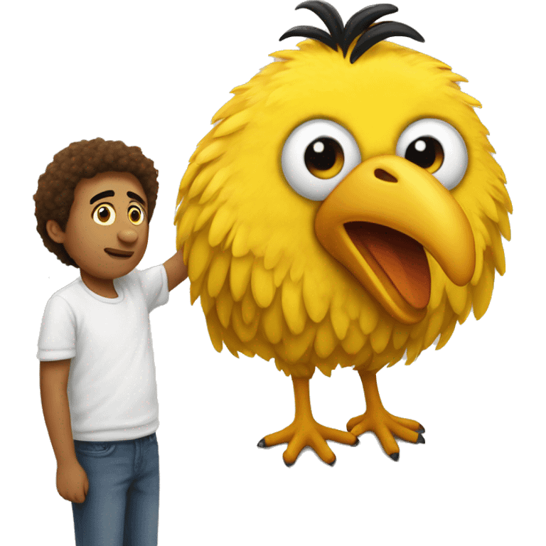 Big Bird with human emoji