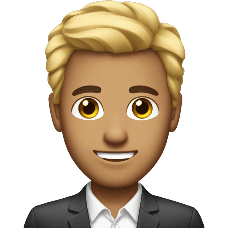  a man in finance with crop top hair style emoji