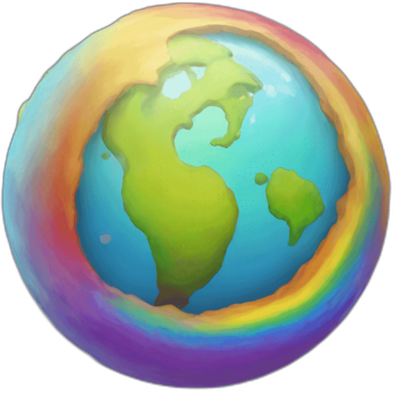 Rainbow planet emoji