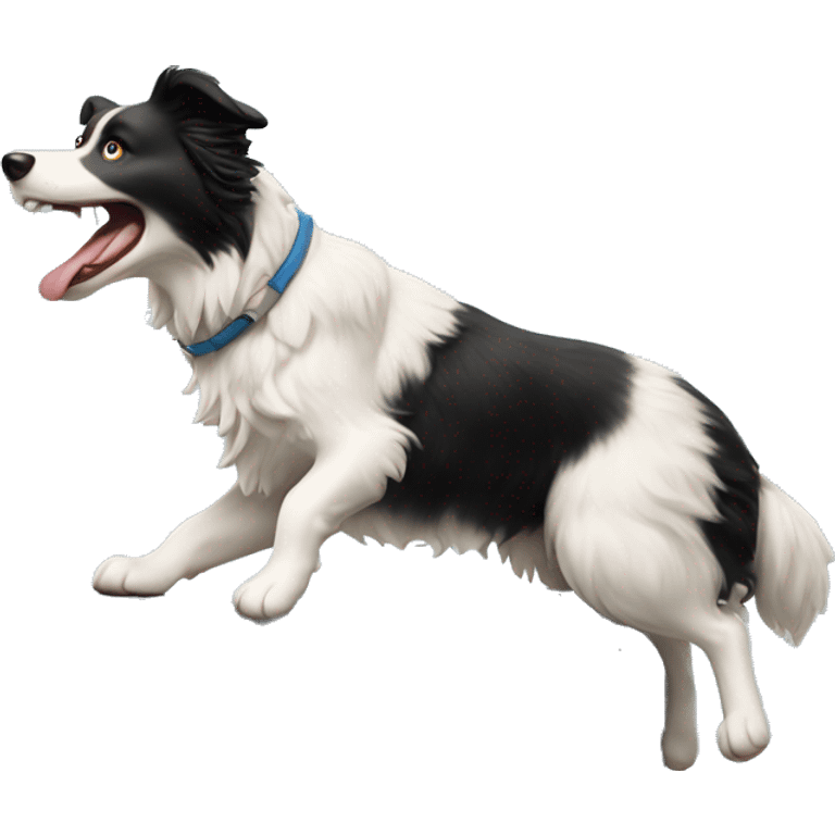 Border collie jumping over anvil emoji