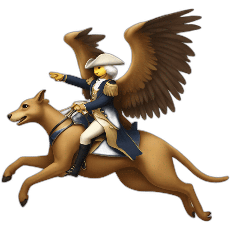 George Washington riding a winged kangroo emoji