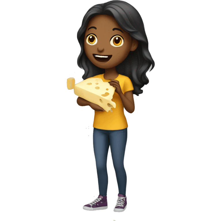 girl eating cheese emoji