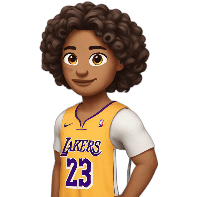 moana wearing lakers jerssey emoji