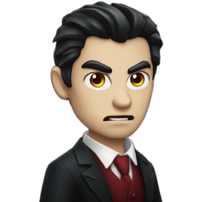 dapper man dark hair angry vampire emoji