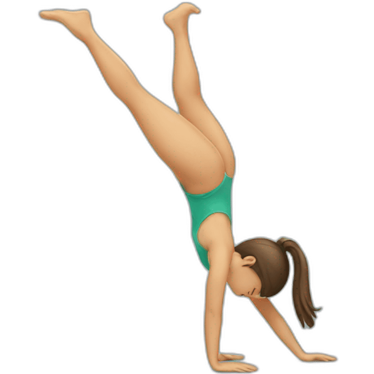 Girl doing a handstand emoji