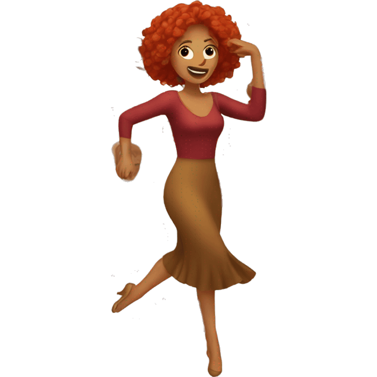 Red headed woman dancing emoji