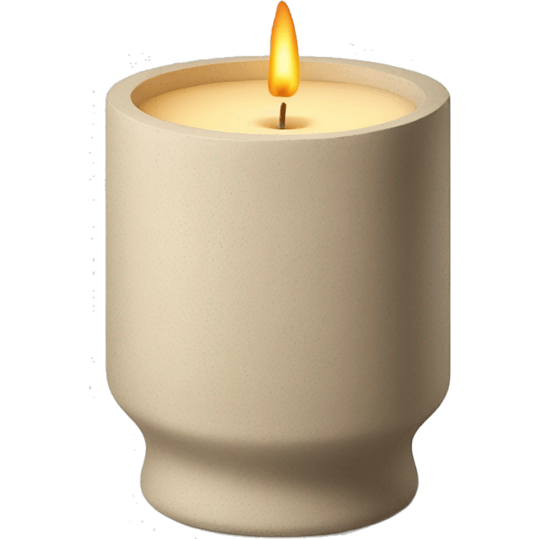 candle in beige concrete ridged vessel emoji