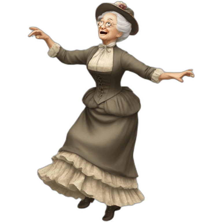 Old Lady Victorian Dancing 3 emoji