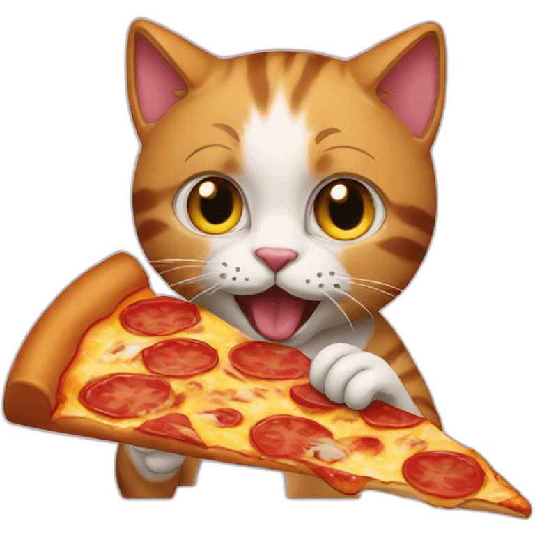 a cat eating pizza emoji