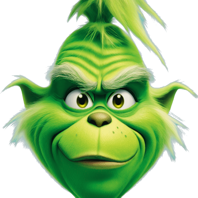 The grinch in a blue setting smiling menacingly emoji