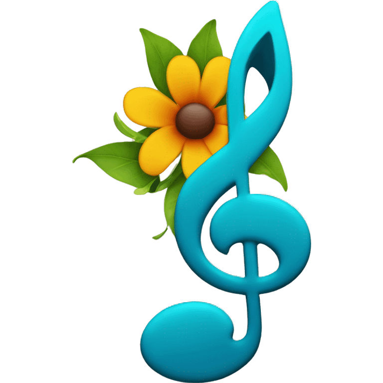 music note with flower emoji