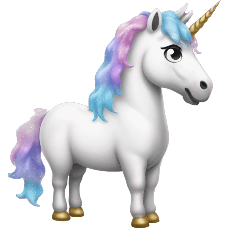 Unicorn pooping glitter emoji