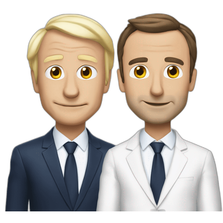 Macron et lepen qui s'embrasse emoji