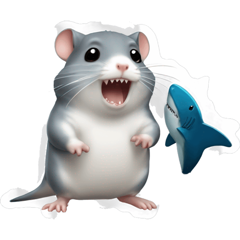 Hamster with shark emoji