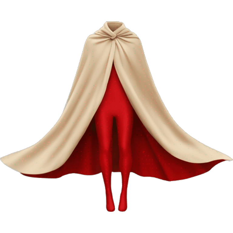 faceless beige mannequin flying red cape emoji