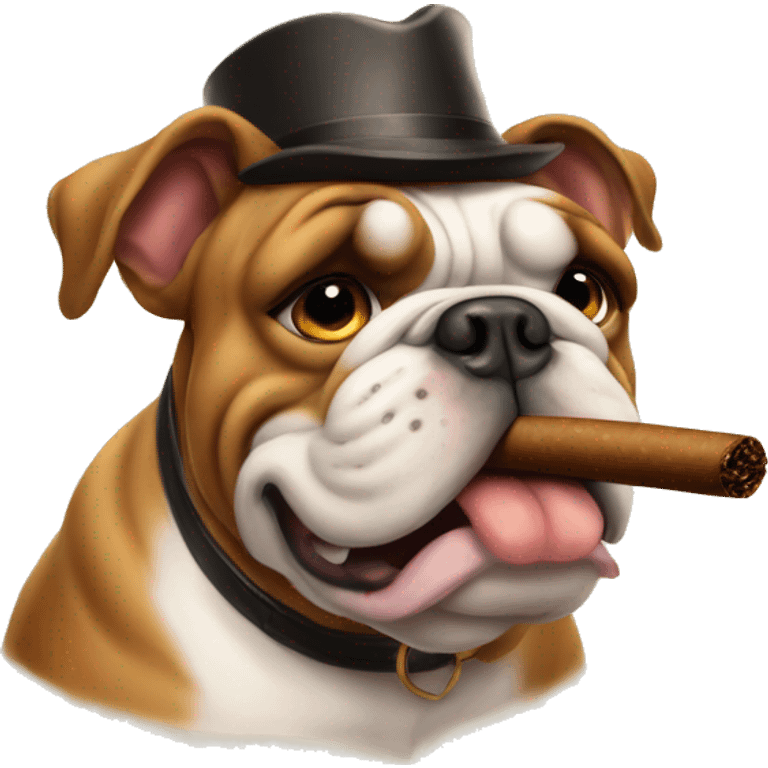 Bulldog with cigar emoji