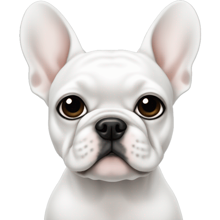 White frenchie with black eyes emoji