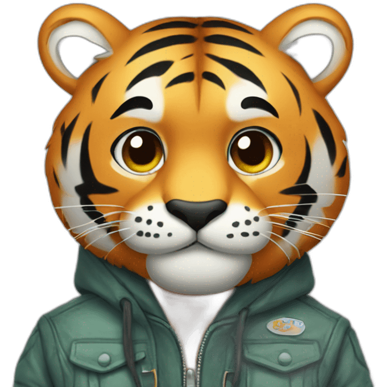 Tiger in jacket emoji