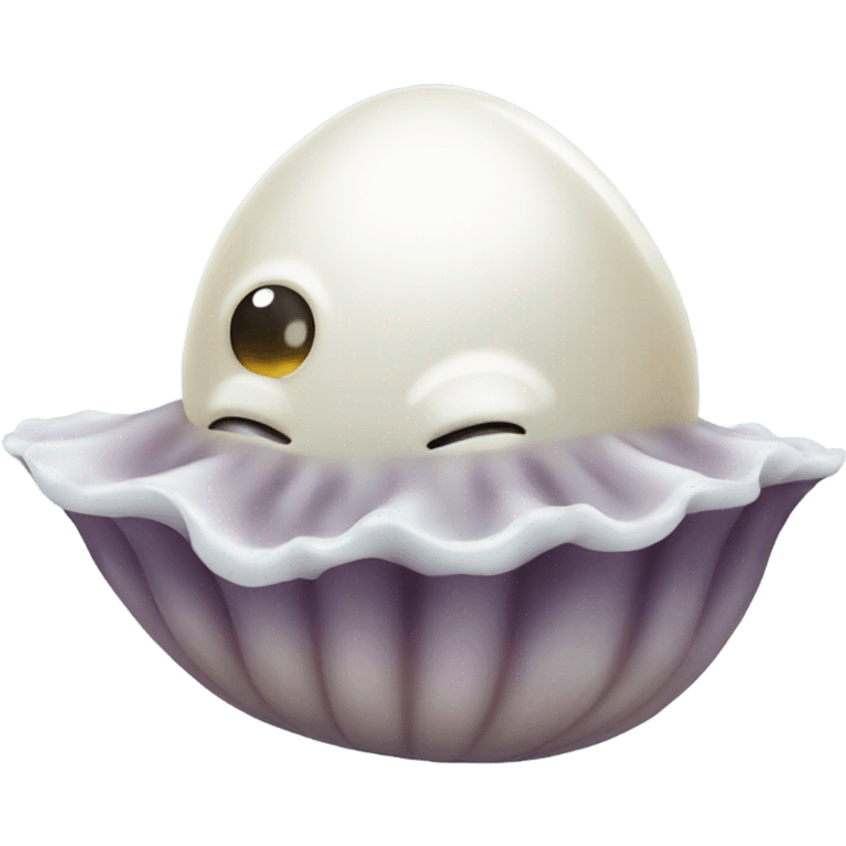 Pearl in a clam emoji