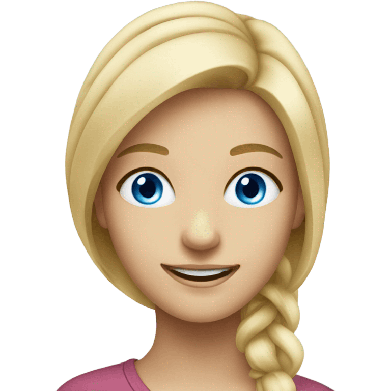 smiling blonde girl blue eyes portrait emoji