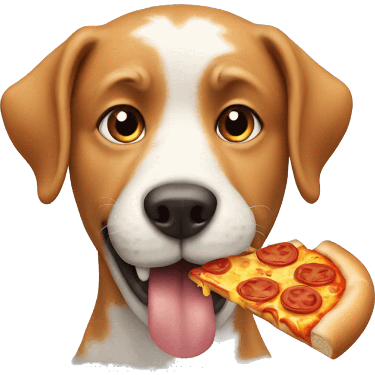 Dog eating pizza emoji