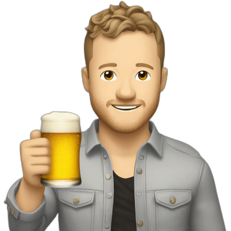 Dan reynolds qui boit une bierre emoji